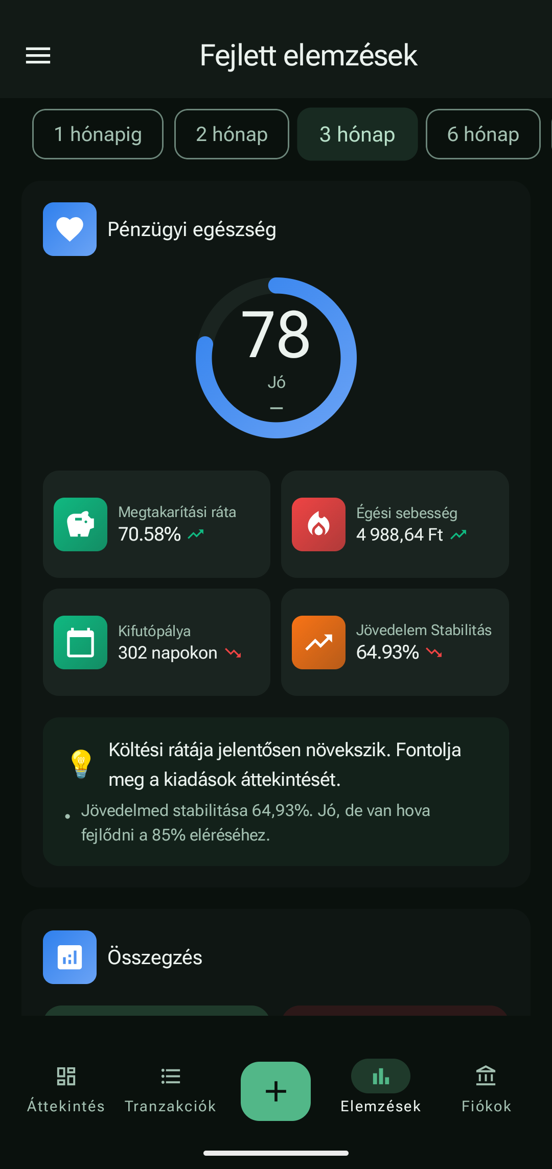 PayCheck fejlett elemzések pénzügyi egészség mutatókkal